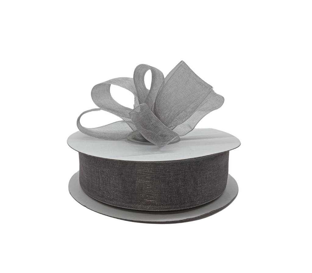 GREY PREMIUM ORGANZA RIBBON (25MM | 45MTR)