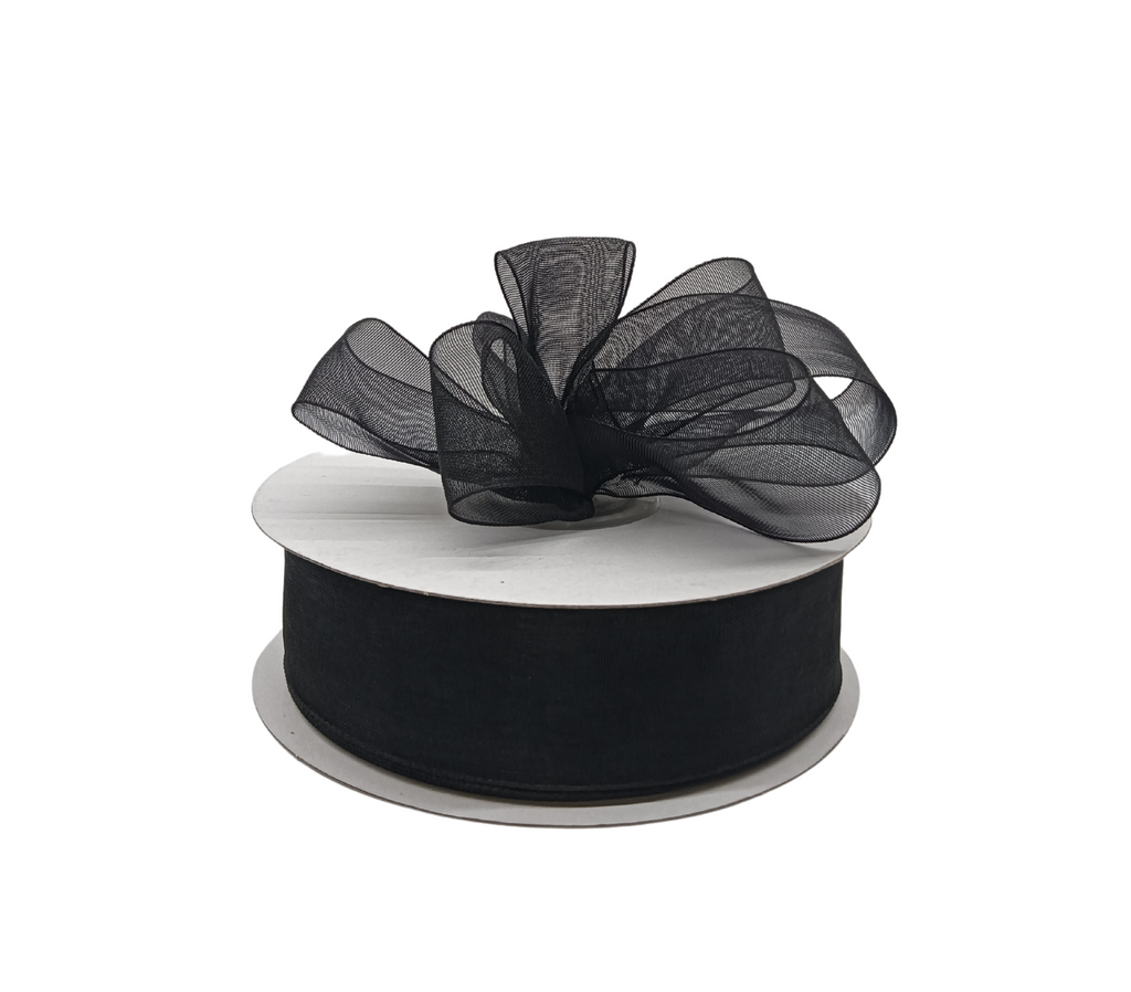 BLACK PREMIUM ORGANZA RIBBON (25MM | 45MTR)