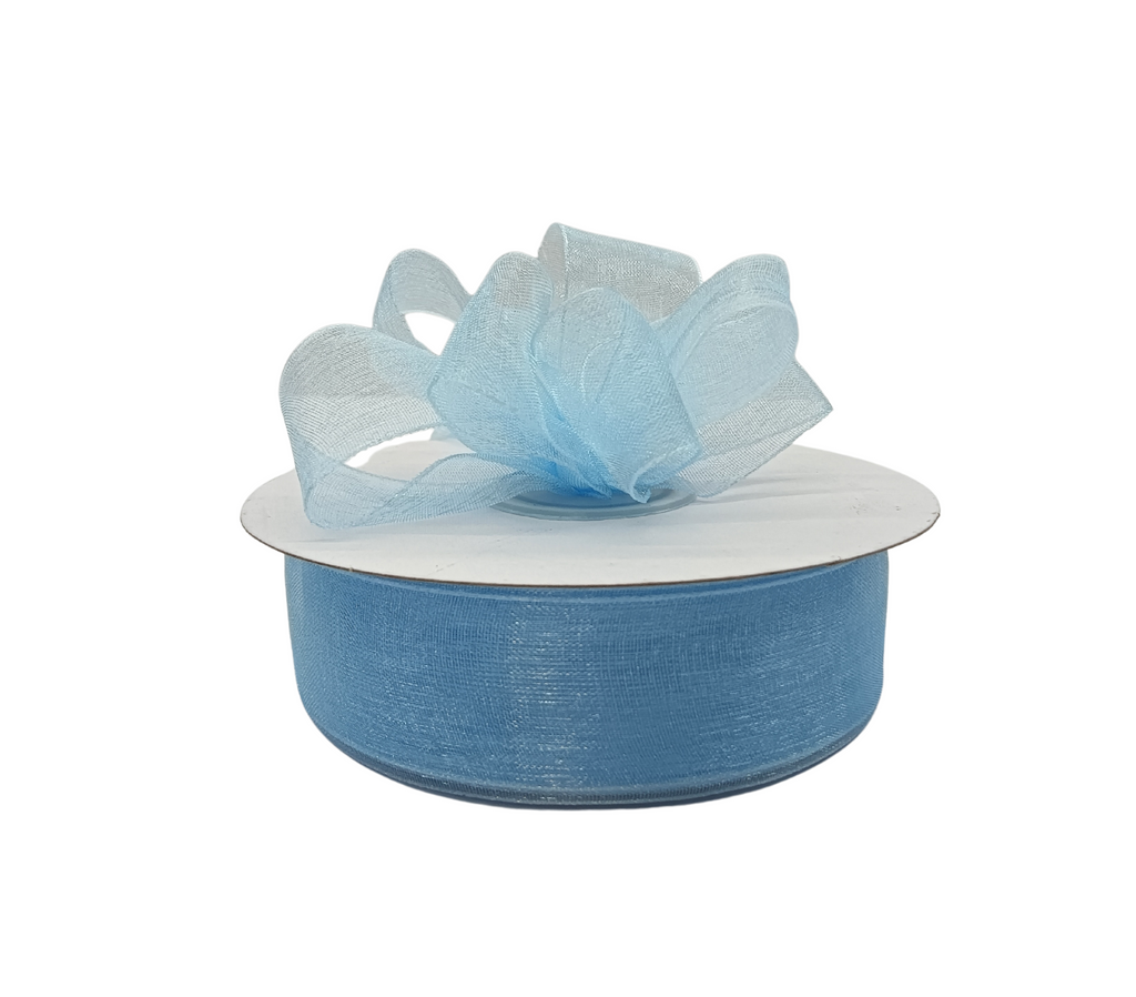 BABY BLUE PREMIUM ORGANZA RIBBON (25MM | 45MTR)