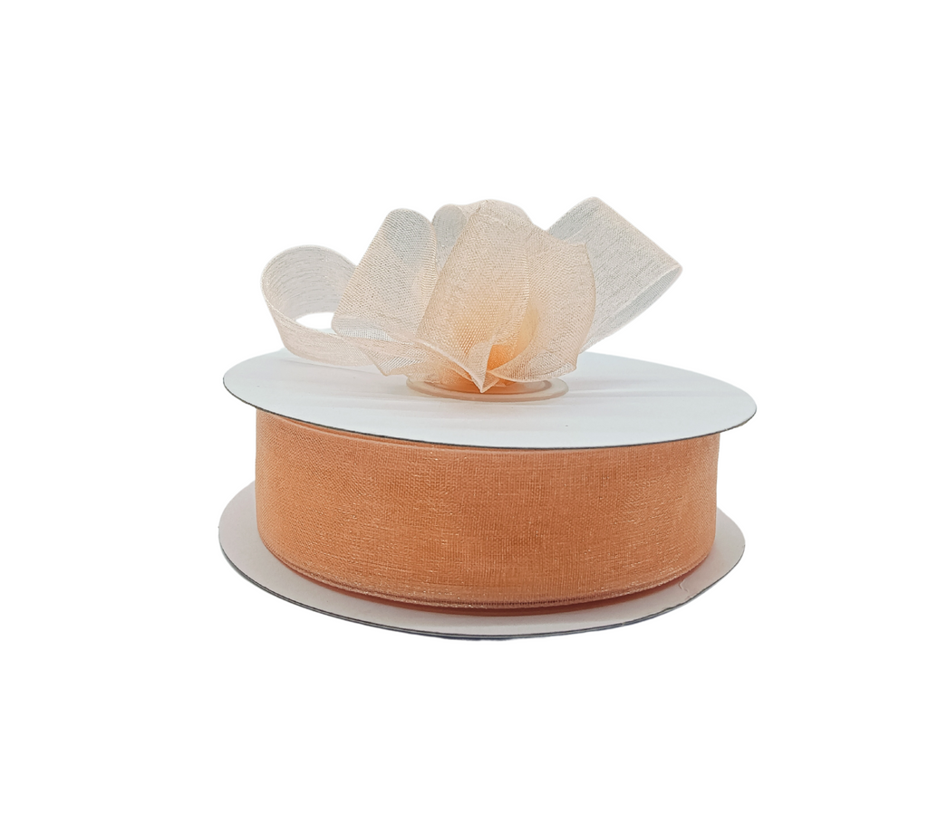 PEACH PREMIUM ORGANZA RIBBON (25MM | 45MTR)