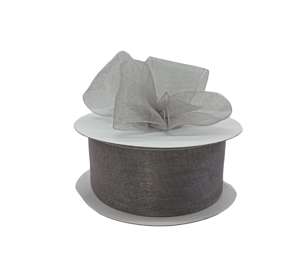 GREY PREMIUM ORGANZA RIBBON (38MM | 45MTR)