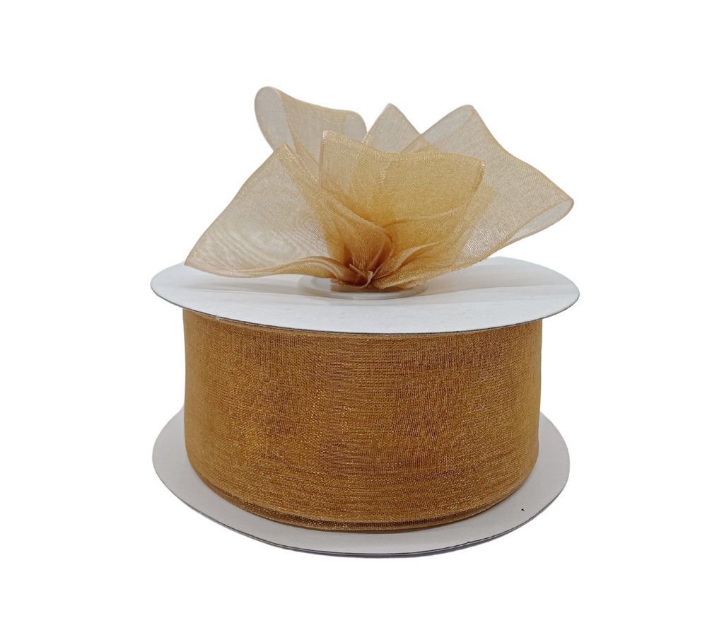 BRIGHT GOLD PREMIUM ORGANZA RIBBON (38MM | 45MTR)