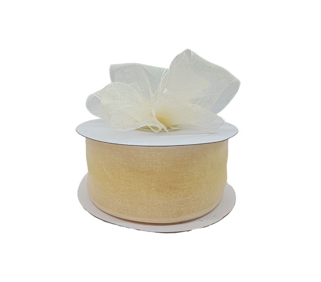 CREAM PREMIUM ORGANZA RIBBON (38MM | 45MTR)