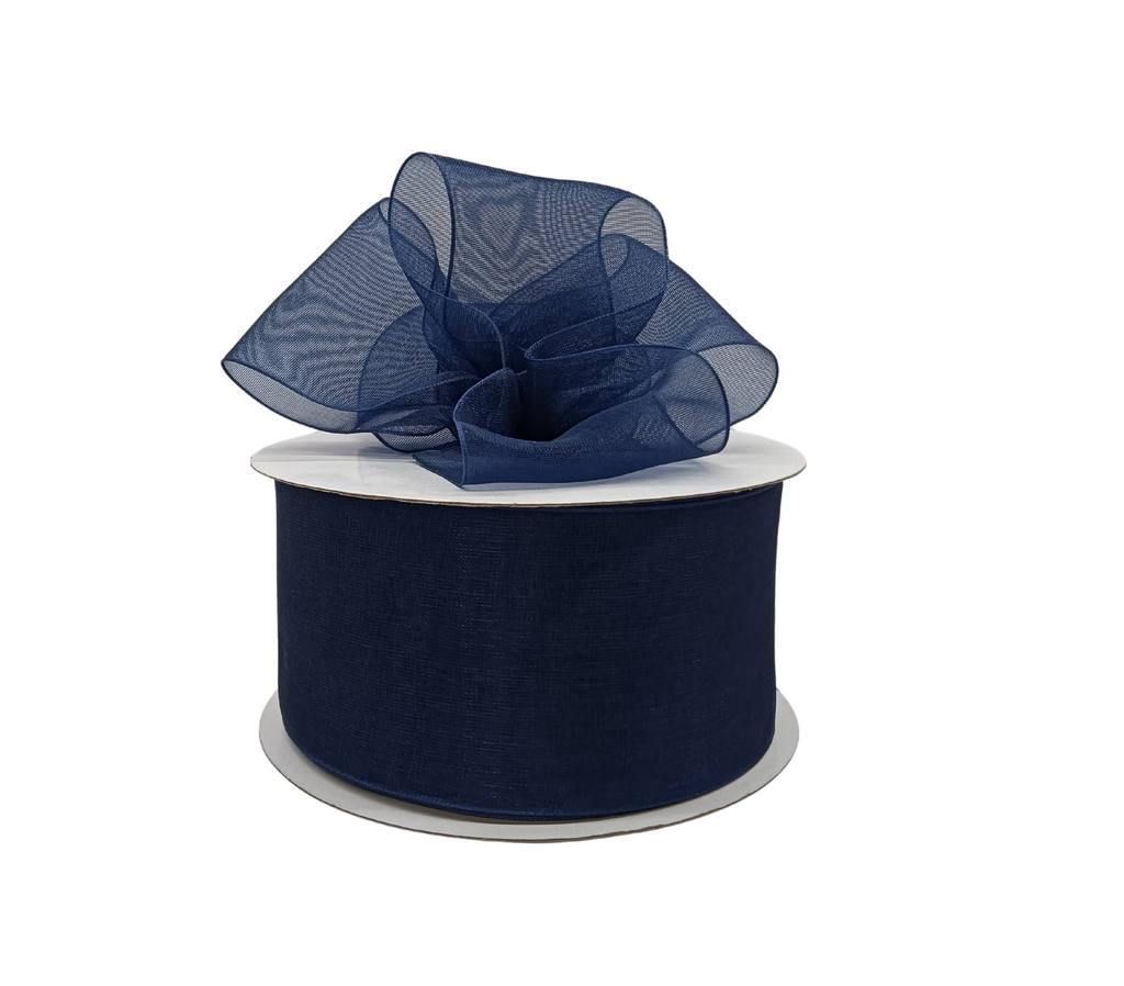 NAVY BLUE PREMIUM ORGANZA RIBBON (50MM | 45MTR)