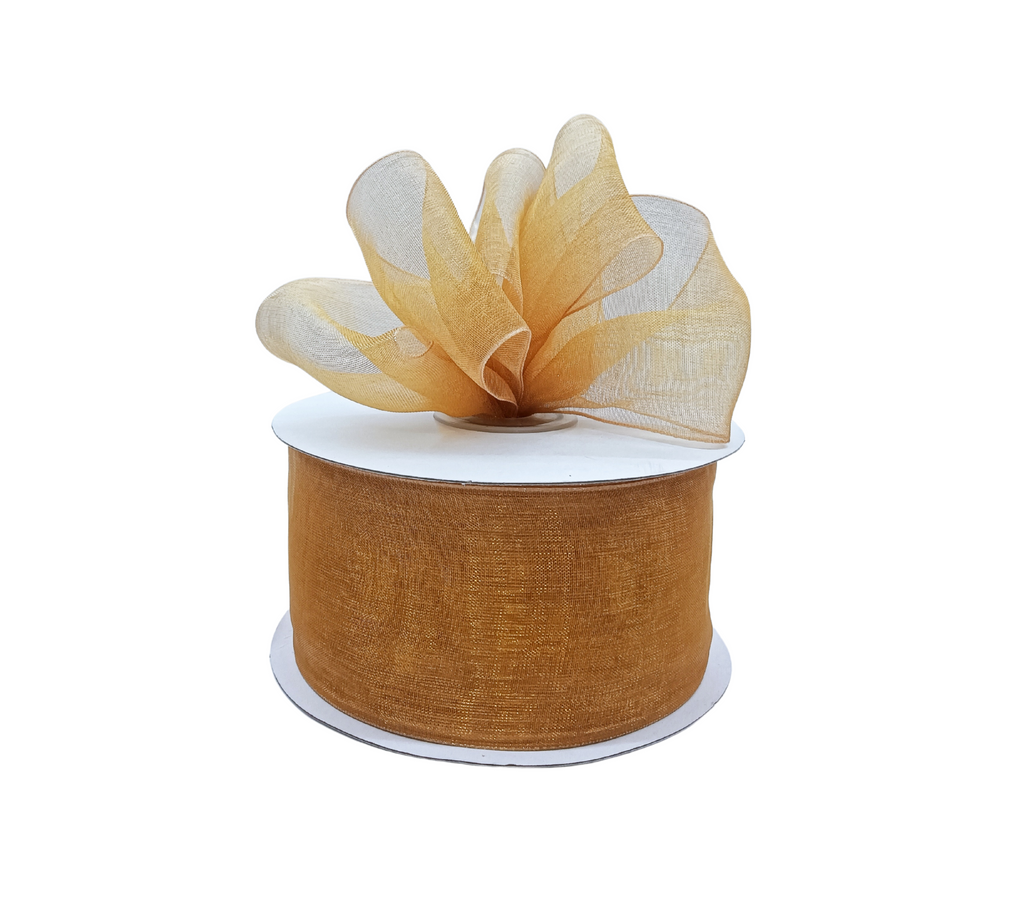 BRIGHT GOLD PREMIUM ORGANZA RIBBON (50MM | 45MTR)