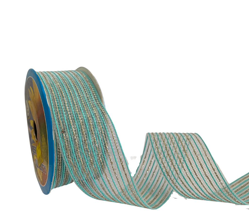 AQUA ATHENA STRIPES RIBBON (38MM | 9MTR)