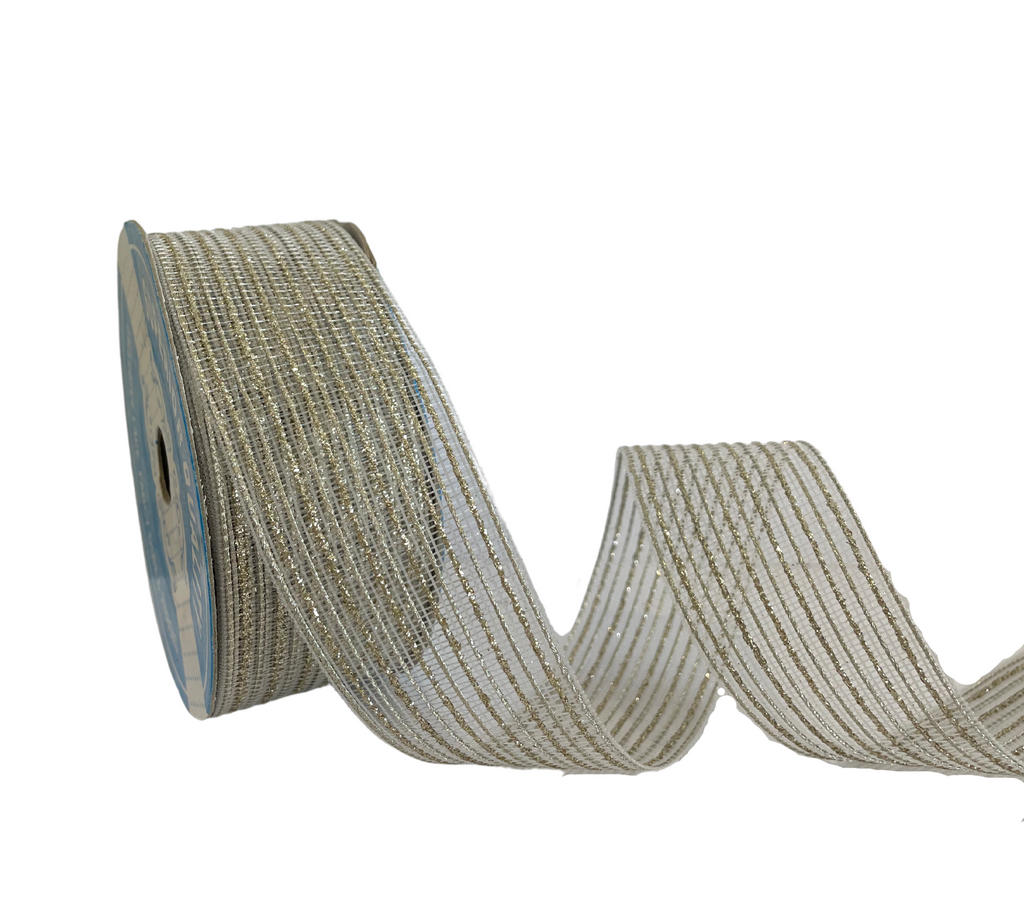 LIGHT GOLD ATHENA STRIPES RIBBON (38MM | 9MTR)