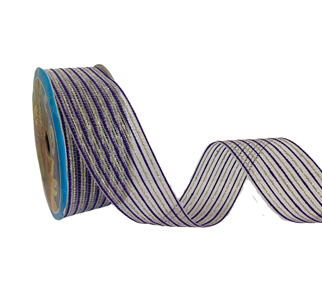 DARK PUPLE ATHENA STRIPES RIBBON (38MM | 9MTR)