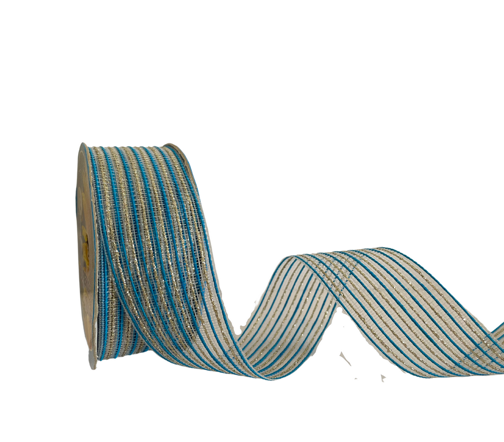 SKY BLUE ATHENA STRIPES RIBBON (38MM | 9MTR)