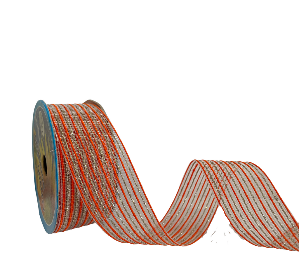 ORANGE ATHENA STRIPES RIBBON (38MM | 9MTR)