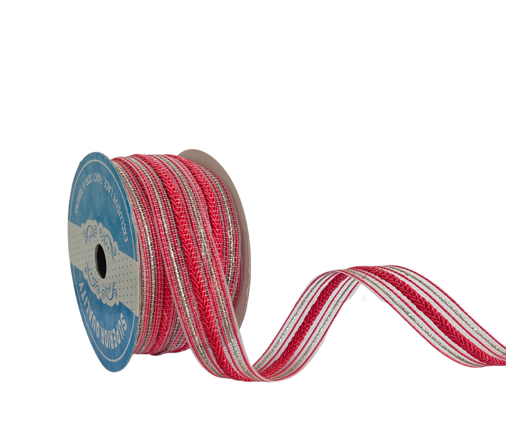 CORAL SOPHIA STRIPES RIBBON (25MM | 9MTR)