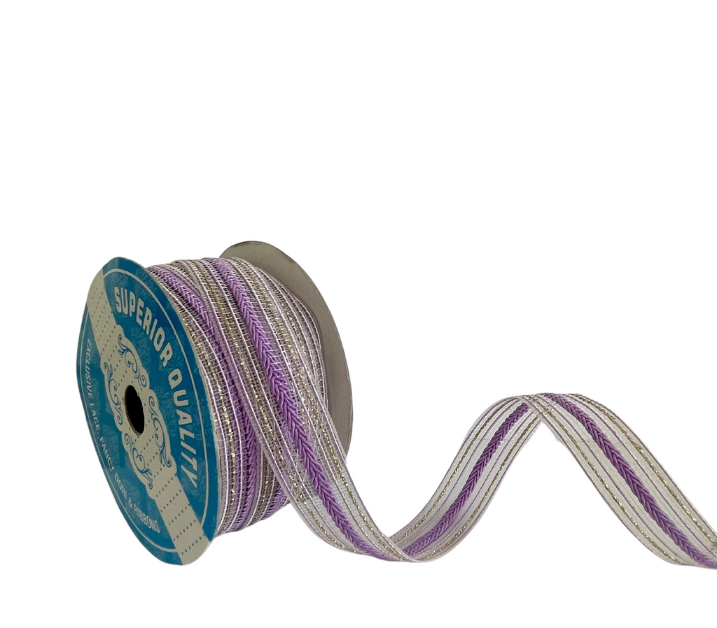 LAVENDER SOPHIA STRIPES RIBBON (25MM | 9MTR)