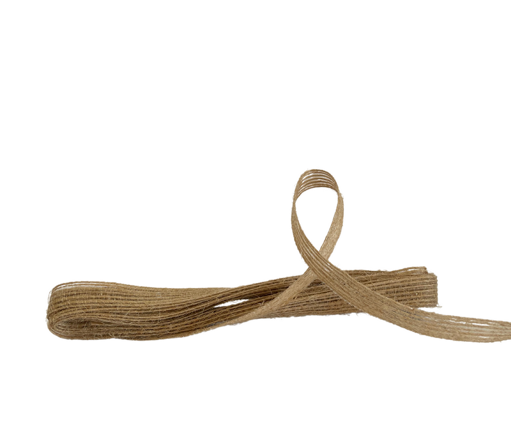 NATURAL JUTE REAL JUTE STRIPES RIBBON (10MM | 2MTR)