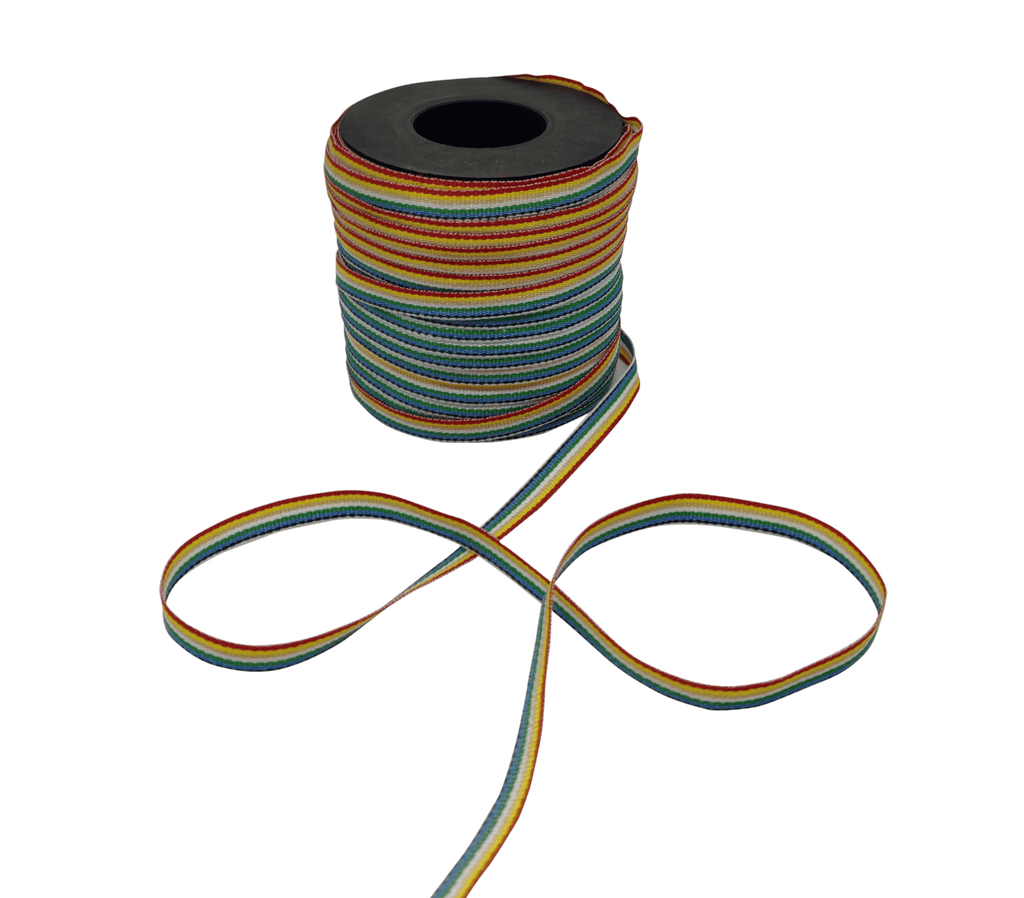 MULTICOLOURED STRIPES RIBBON (6 MM)