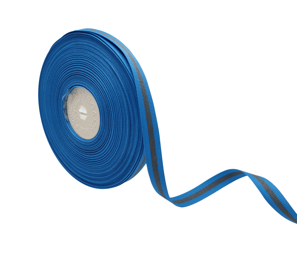 BLUE & GREY STRIPES RIBBON (10 MM)