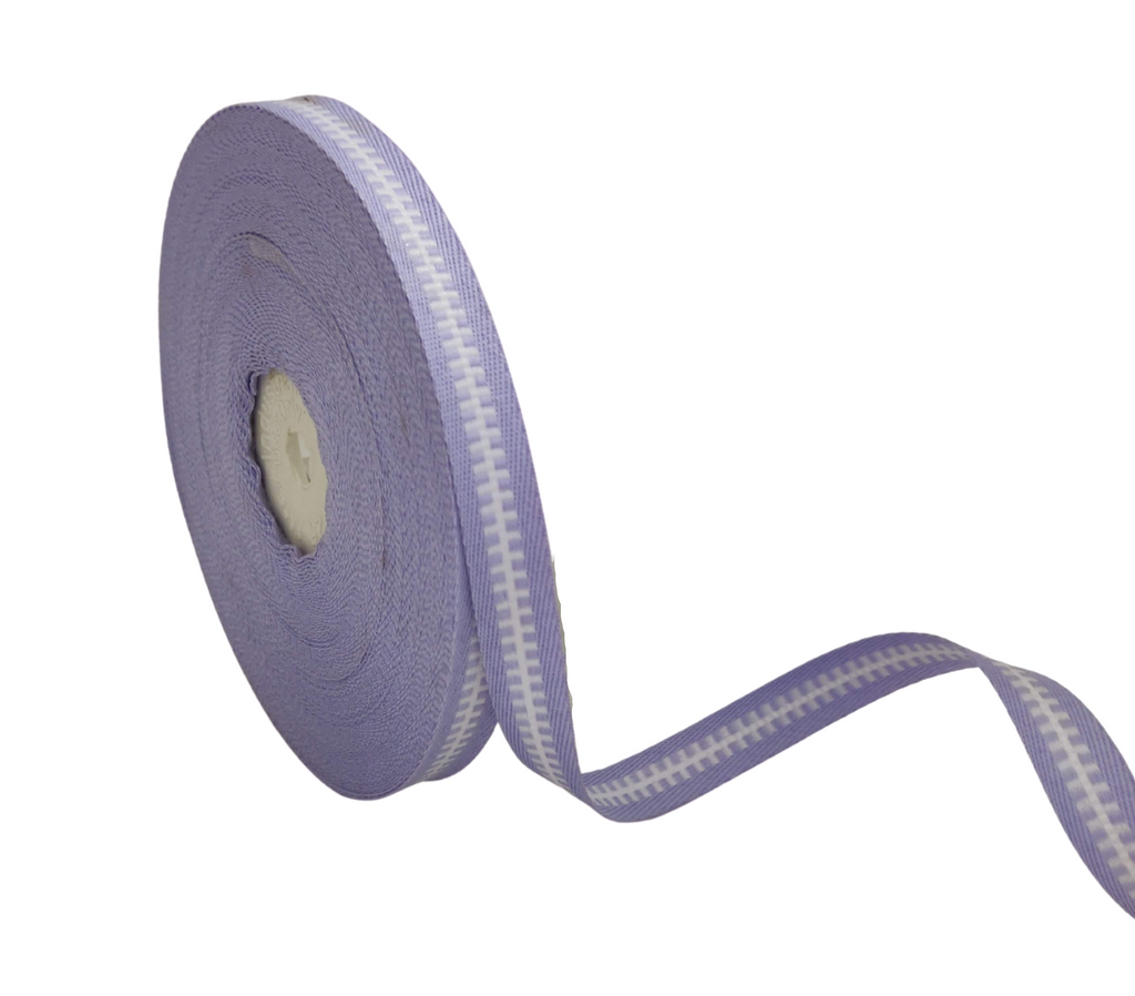 LAVENDER WITH WHITE ZIP RIBBON (10 MM)