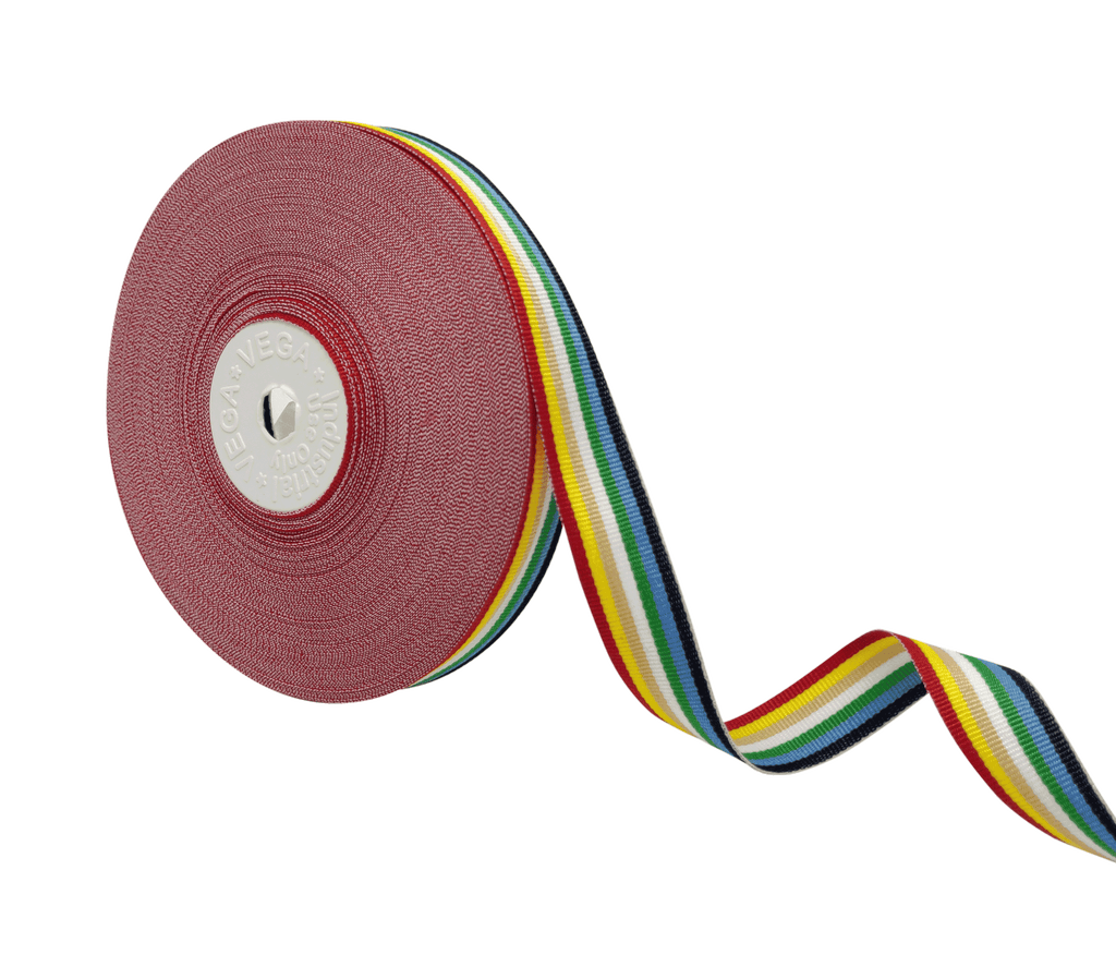 MULTICOLOURED STRIPES RIBBON (15 MM)