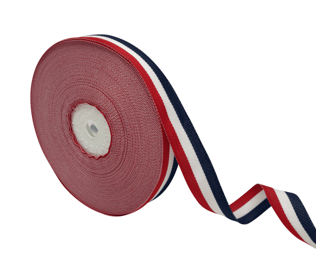 RED-WHITE-NAVY STRIPES RIBBON (15 MM)