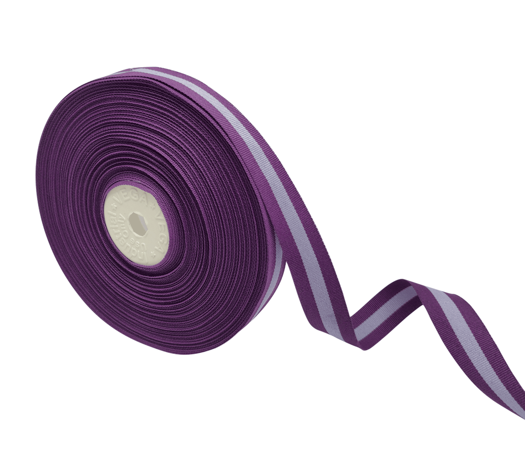 PURPLE & LAVENDER STRIPES RIBBON (15 MM)