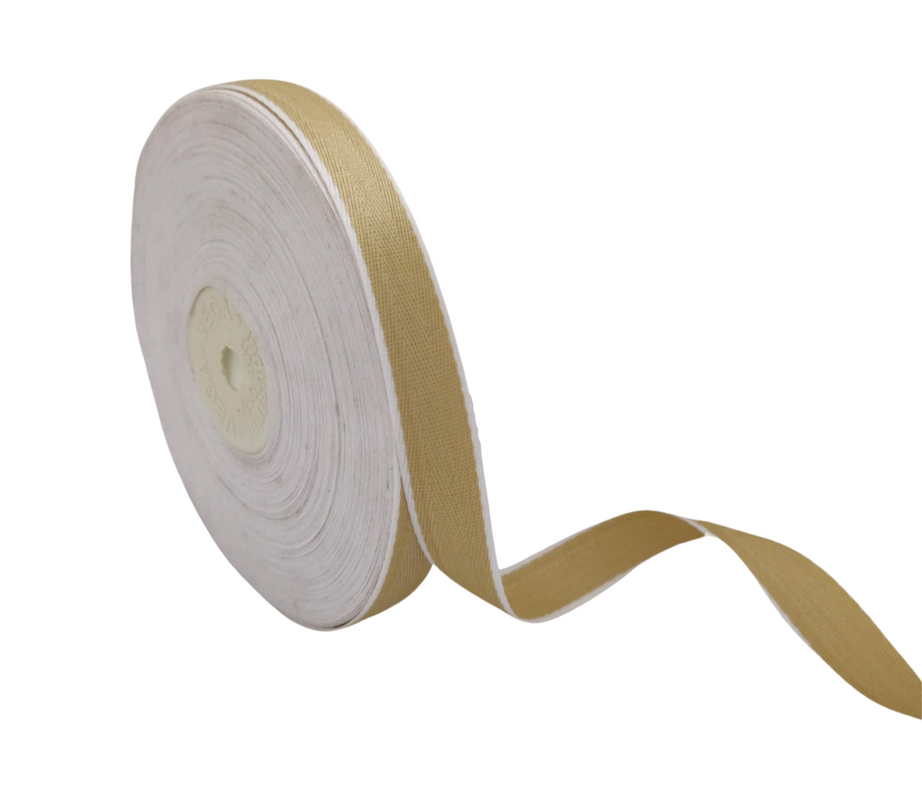 BEIGE WITH WHITE EDGES RIBBON (15 MM)