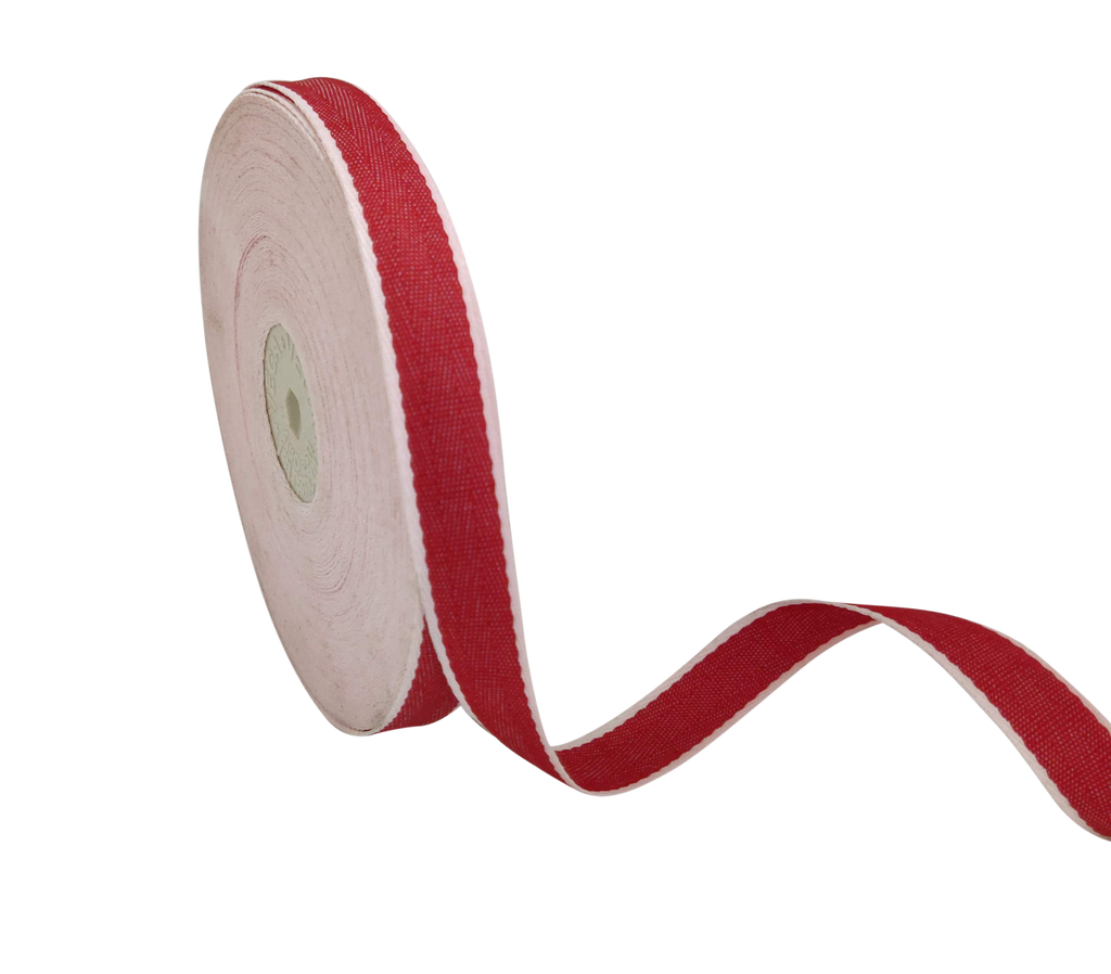 RED WITH WHITE EDGES RIBBON (15 MM)