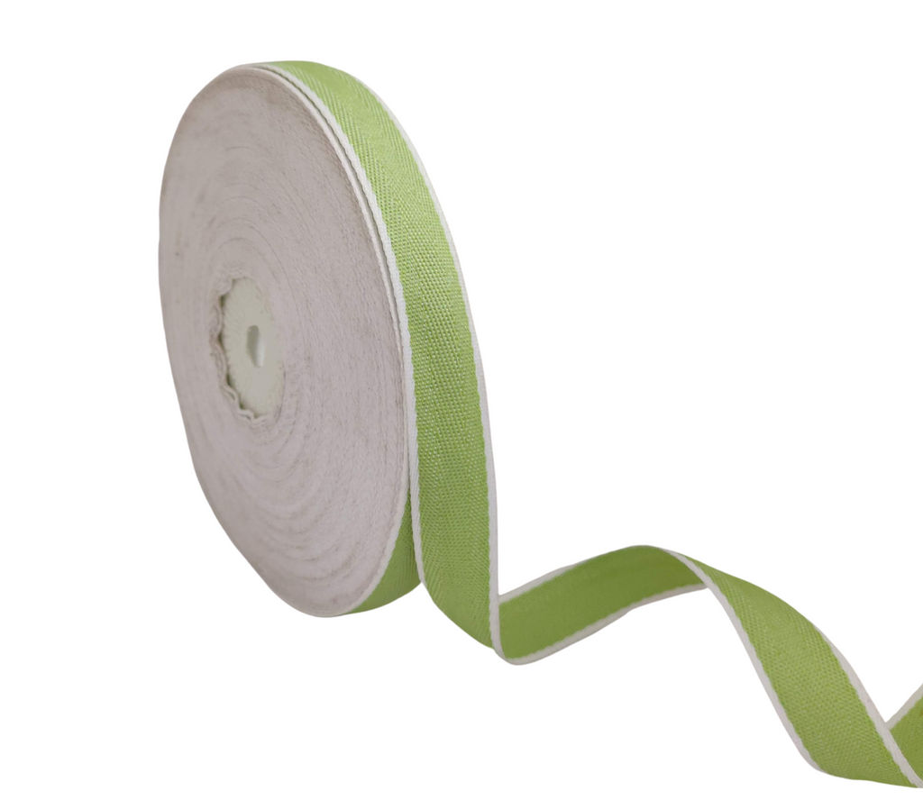 PASTEL GREEN WITH WHITE EDGES RIBBON (15 MM)