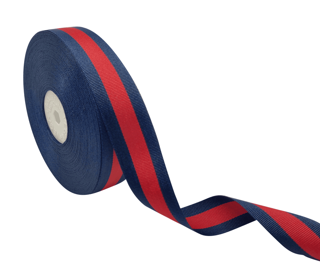 NAVY & RED STRIPES RIBBON (25 MM)