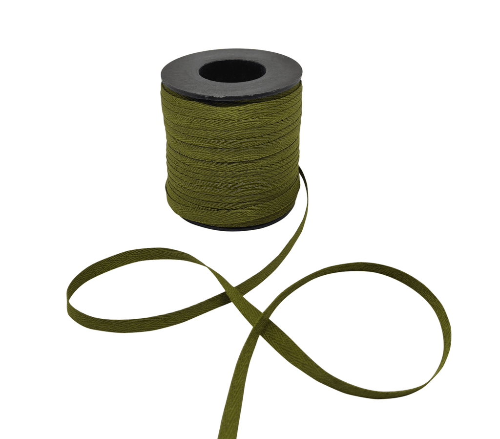 OLIVE GREEN VEDA TWILL RIBBON (06MM | 50MTR)