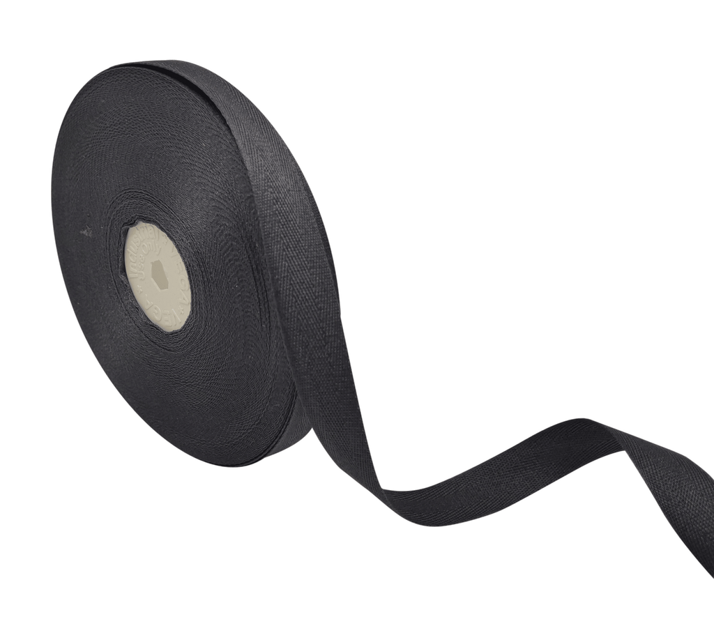 CHARCOAL GREY VEDA TWILL RIBBON (15MM | 25MTR)