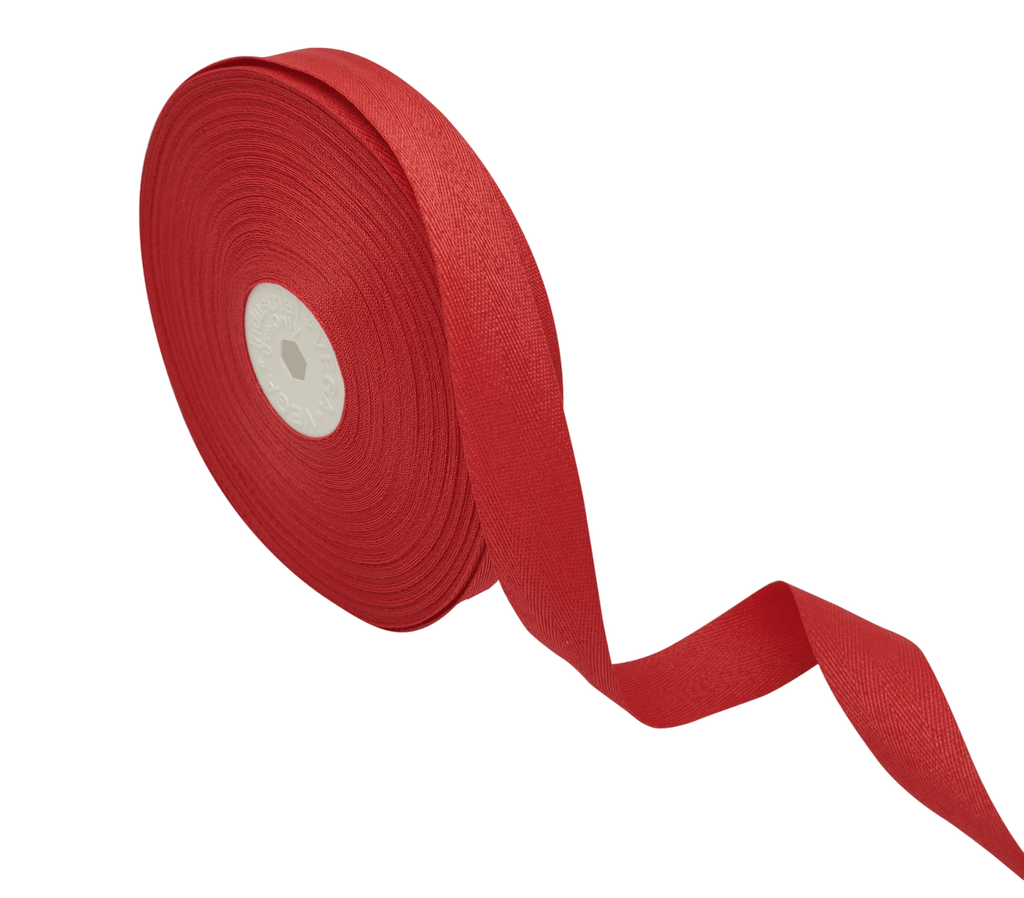 SCARLET RED VEDA TWILL RIBBON (25MM | 25MTR)