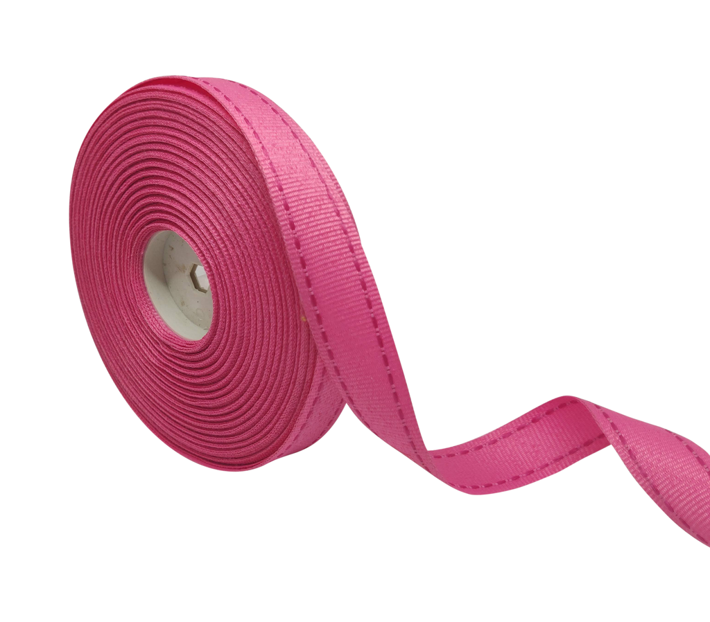 HOT PINK WITH HOT PINK ALLURA STITCHED RIBBON (20MM | 25MTR)