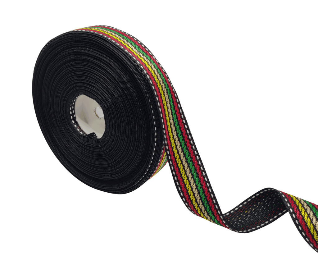 MULTI-COLOUR STRIPES WITH STICHING RIBBON (25 MM)