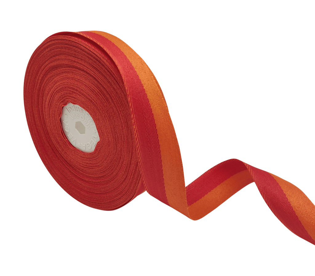 RED & ORANGE STRIPES RIBBON (25 MM)