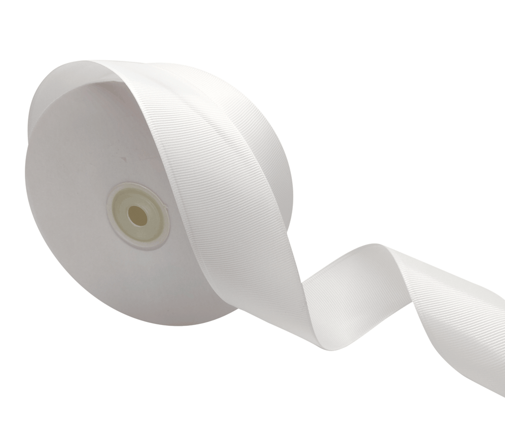 WHITE PRIMO GROSGRAIN RIBBON (38MM | 45MTR)