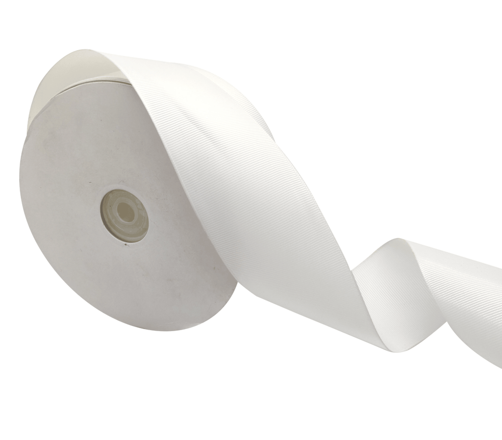 WHITE PRIMO GROSGRAIN RIBBON (50MM | 45MTR)