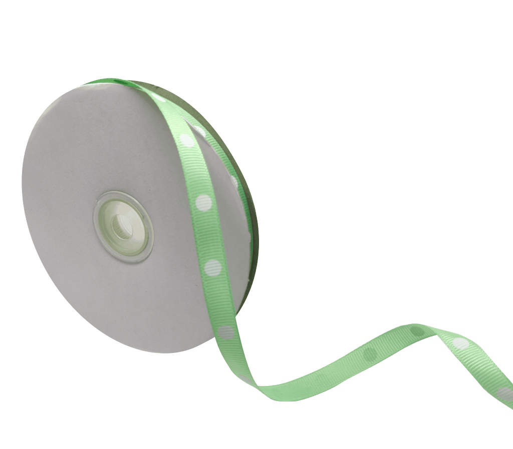 MINT GREEN WITH WHITE ARIA DOTS RIBBON (10MM | 45MTR)