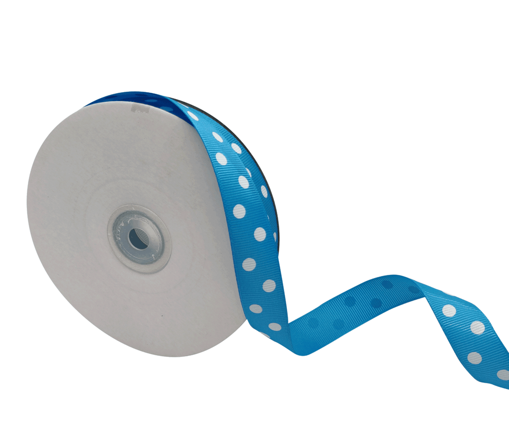 SKY BLUE WITH WHITE ARIA DOTS RIBBON (20MM | 45MTR)