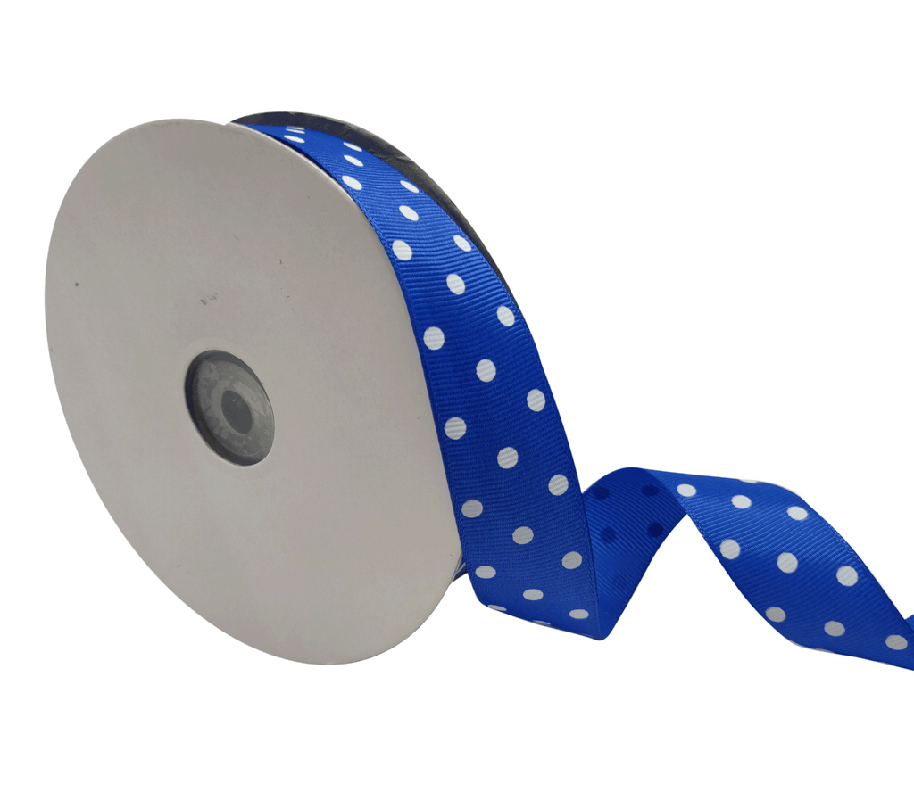 POWDER BLUE WITH WHITE ARIA DOTS RIBBON (25MM | 45MTR)