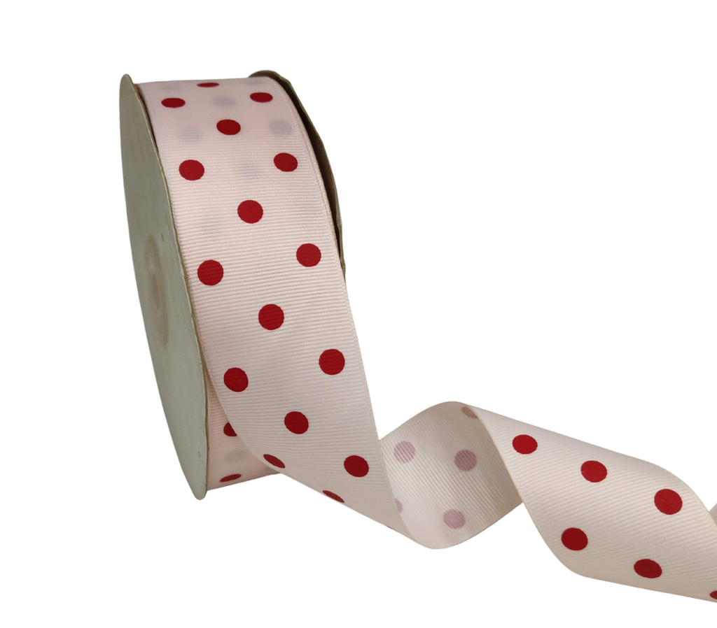 BARELY PINK WITH RED ARIA DOTS RIBBON (38MM | 45MTR)