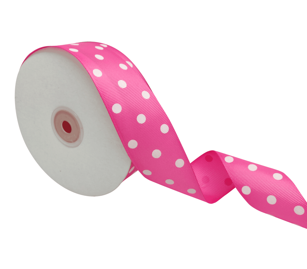 PINK WITH WHITE ARIA DOTS RIBBON (38MM | 45MTR)