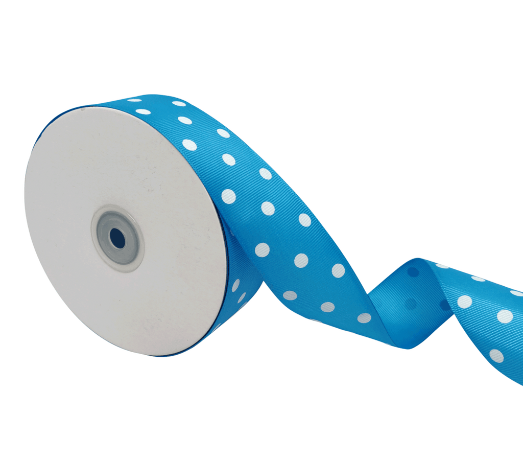 SKY BLUE WITH WHITE ARIA DOTS RIBBON (38MM | 45MTR)