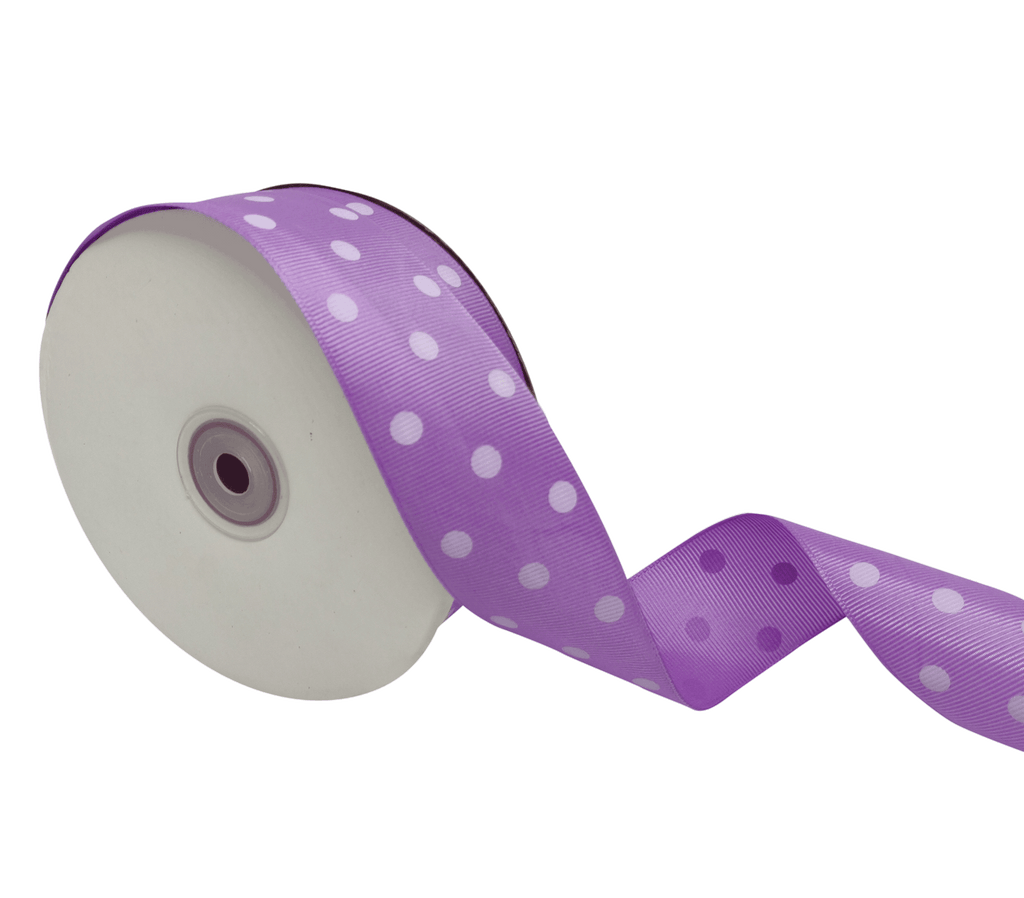 LIGHT PURPLE WITH WHITE ARIA DOTS RIBBON (38MM | 45MTR)