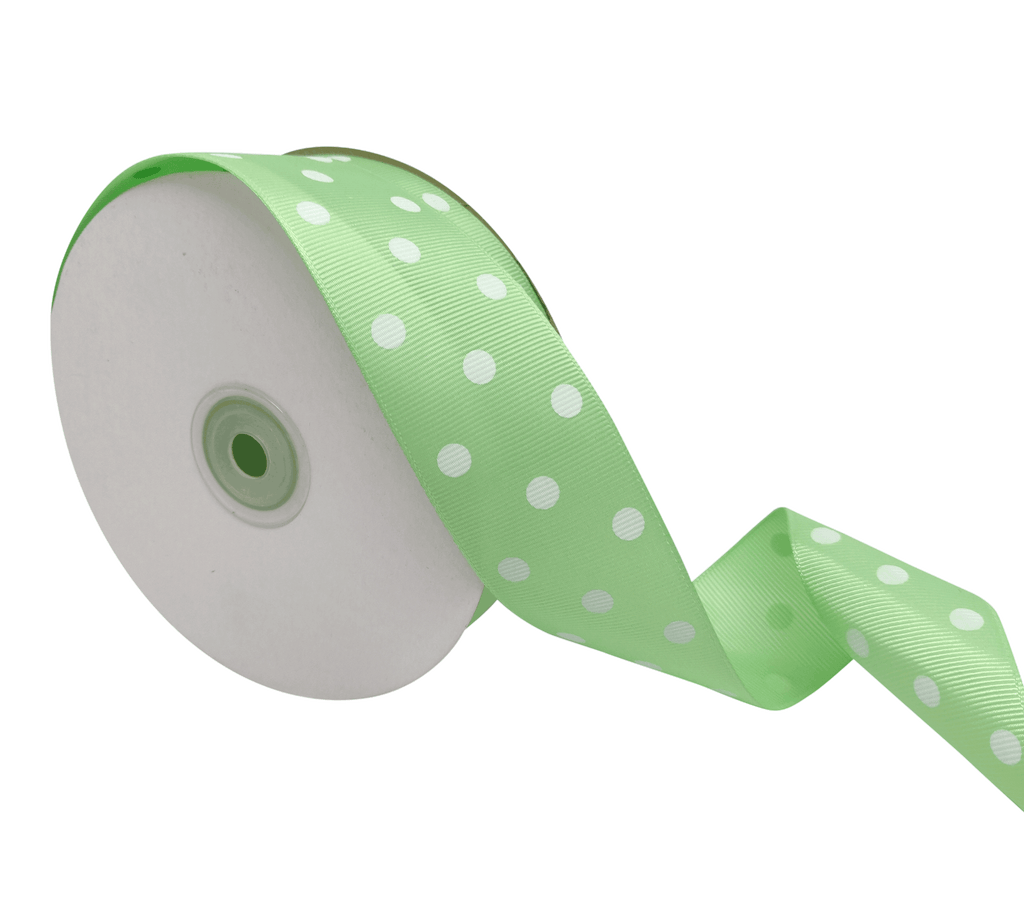 MINT GREEN WITH WHITE ARIA DOTS RIBBON (38MM | 45MTR)