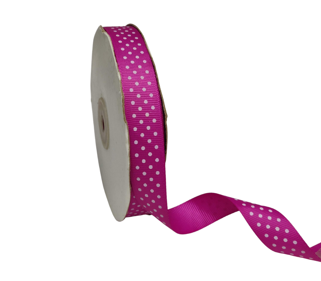 ORCHID PINK WITH WHITE LUMINA DOTS RIBBON (20MM | 45MTR)