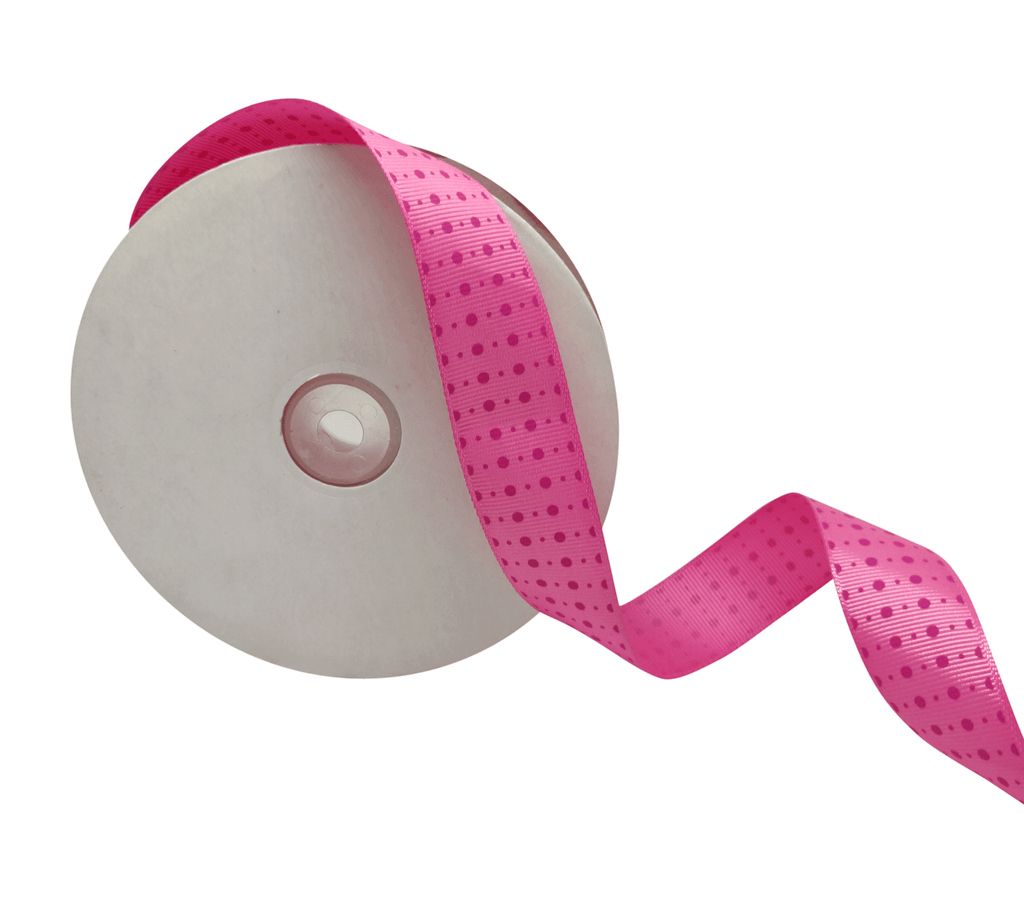 PINK WITH RANI PINK DOTS RIBBON (25 MM)