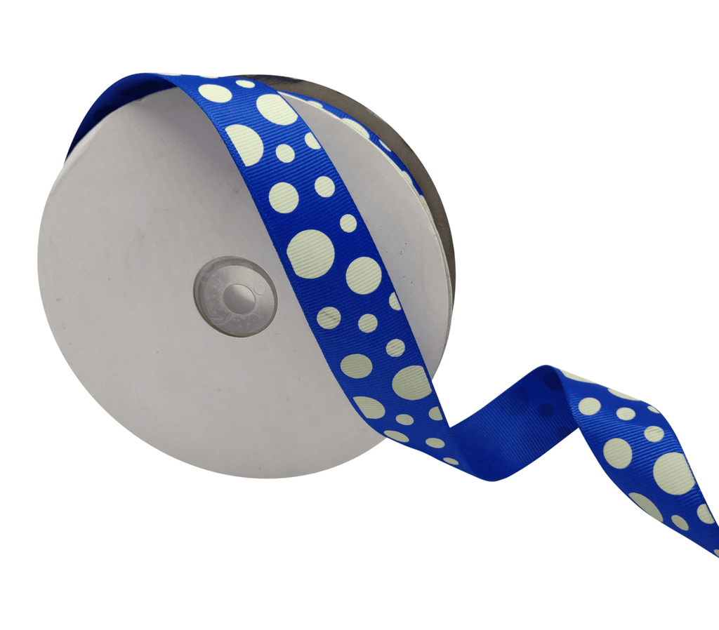 AIRFORCE BLUE WITH WHITE CIRCLES RIBBON (25 MM)