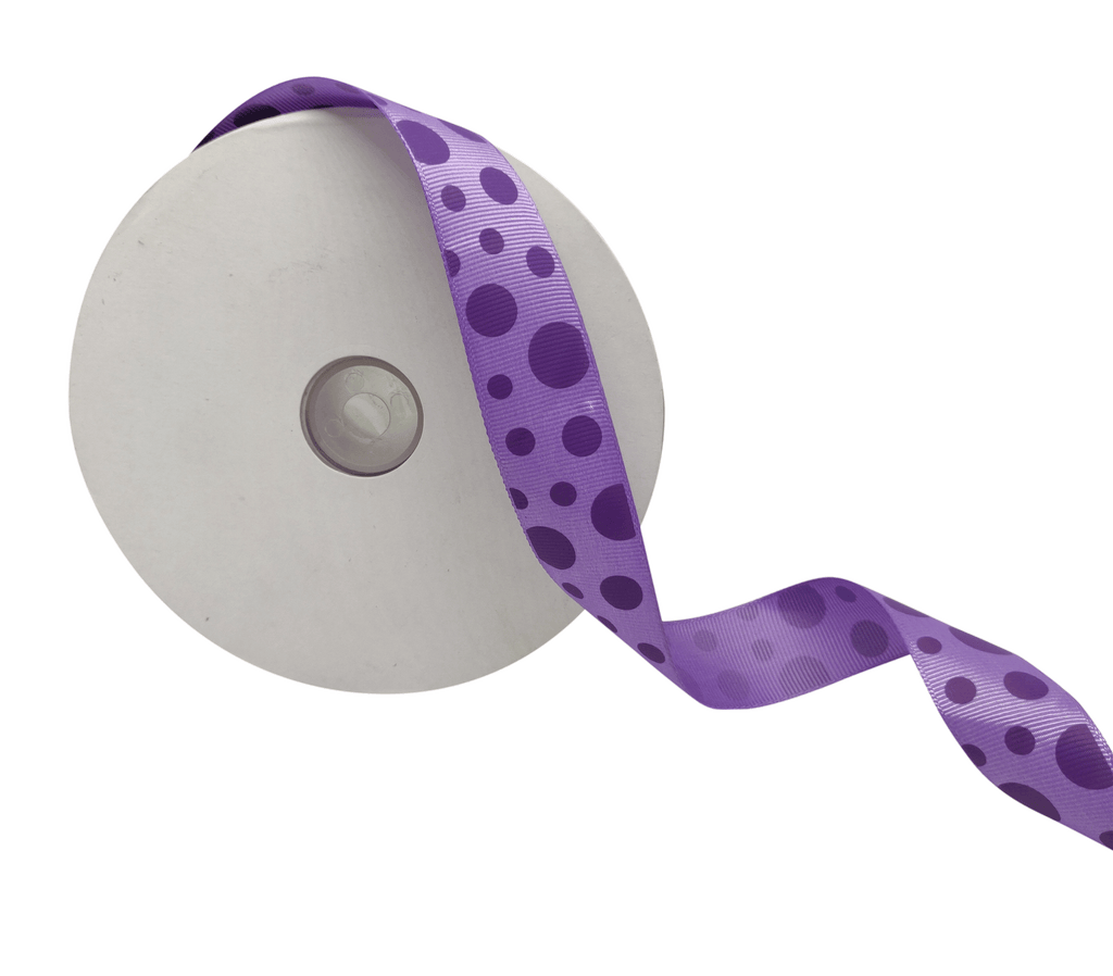 LAVENDER WITH PURPLE CIRCLES RIBBON (25 MM)