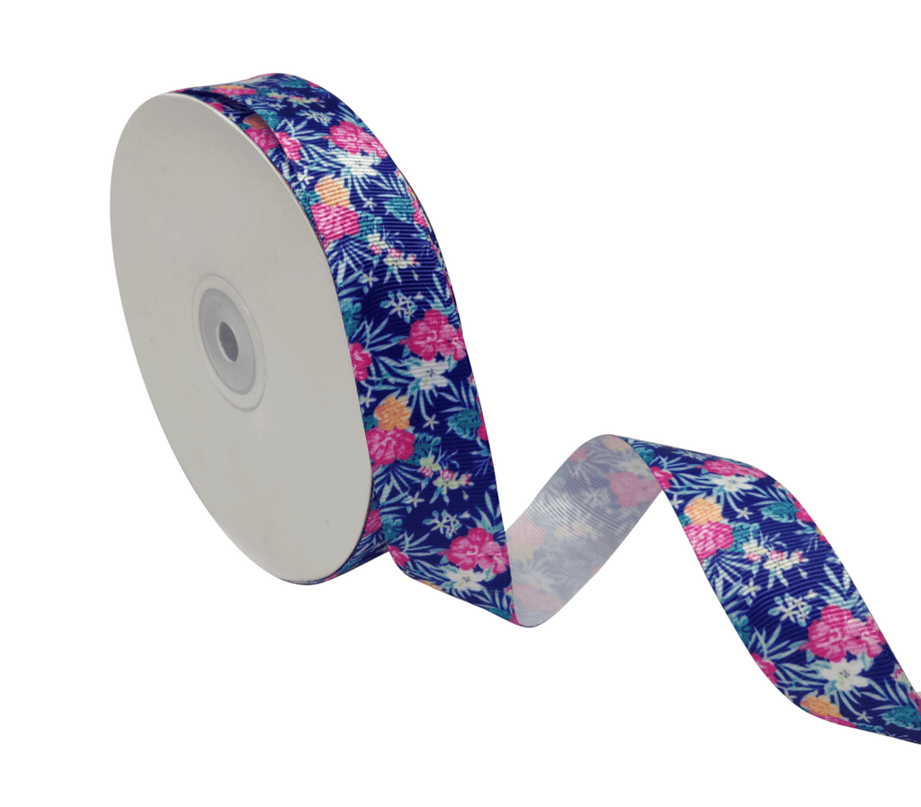 TROPICAL FLORAL RIBBON (25 MM)