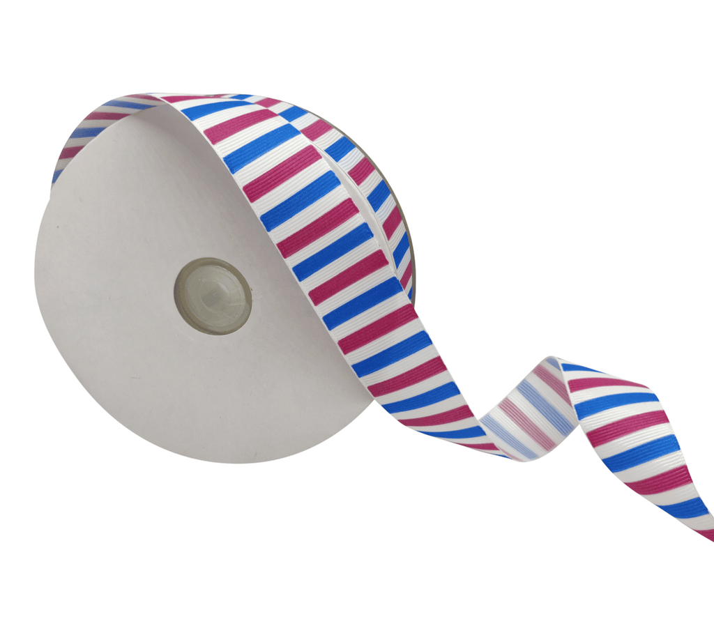 PINK & BLUE STRIPES RIBBON (25 MM)