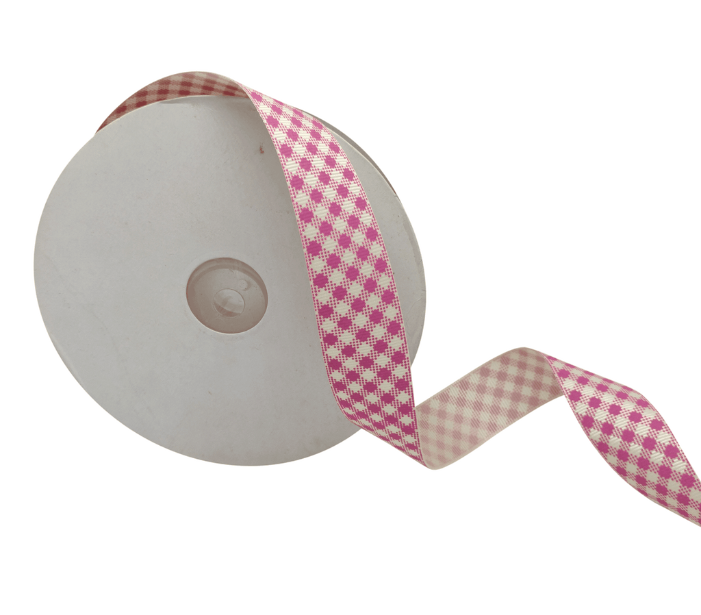 LIGHT PINK SMALL CHECKS RIBBON (25 MM)